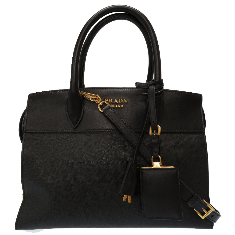 Prada Esplanade Leather Black 2way Handbag Shoulder Bag
